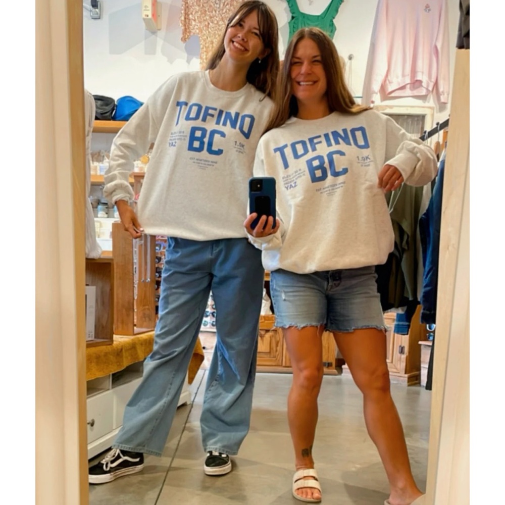 The Laundry Room White and Blue Sweatshirt